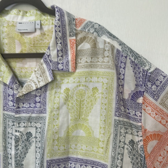 ASOS DESIGN MENS SHEER BUTTON UP SHIRT FLORAL SHORT SLEEVES SZ 3XL - Picture 4 of 9